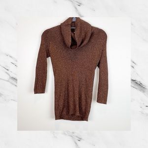 Peter Nygard Metallic Copper Cowlneck